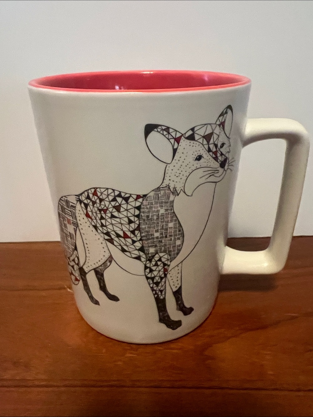 Starbucks fox White and Black Ceramic Mug with graphic design